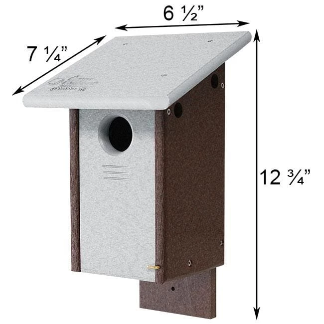 Green Meadow Houses & Feeders Polywood Gray And Brown Recycled Plastic Bluebird House Post / Pole Mounted Houses 4 Green Meadow Houses & Feeders Polywood Gray And Brown Recycled Plastic Bluebird House Post / Pole Mounted Houses