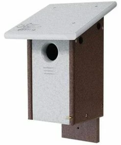 Green Meadow Houses & Feeders Polywood Gray And Brown Recycled Plastic Bluebird House Post / Pole Mounted Houses