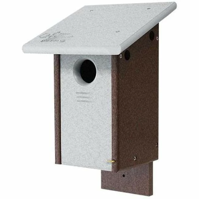 Green Meadow Houses & Feeders Polywood Gray And Brown Recycled Plastic Bluebird House Post / Pole Mounted Houses 3 Green Meadow Houses & Feeders Polywood Gray And Brown Recycled Plastic Bluebird House Post / Pole Mounted Houses