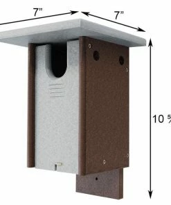 Green Meadow Houses & Feeders Polywood Gray And Brown Recycled Plastic Sparrow Resistant Bluebird House