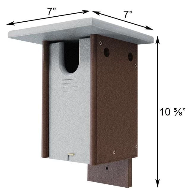 Green Meadow Houses & Feeders Polywood Gray And Brown Recycled Plastic Sparrow Resistant Bluebird House 4 Green Meadow Houses & Feeders Polywood Gray And Brown Recycled Plastic Sparrow Resistant Bluebird House