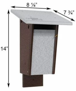 Green Meadow Houses & Feeders Polywood Gray And Brown Recycled Plastic Sparrow Resistant Bluebird House