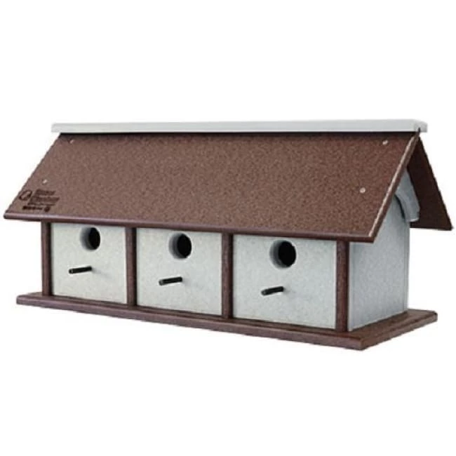 Green Meadow Houses & Feeders Polywood Recycled Plastic Horizontal Triple Wren House 3 Green Meadow Houses & Feeders Polywood Recycled Plastic Horizontal Triple Wren House