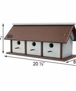 Green Meadow Houses & Feeders Polywood Recycled Plastic Horizontal Triple Wren House 7 Green Meadow Houses & Feeders Polywood Recycled Plastic Horizontal Triple Wren House