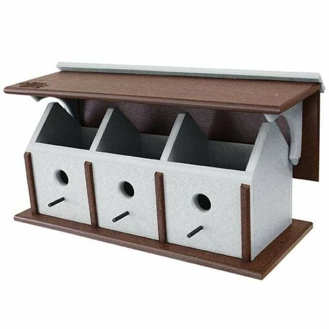 Green Meadow Houses & Feeders Polywood Recycled Plastic Horizontal Triple Wren House 4 Green Meadow Houses & Feeders Polywood Recycled Plastic Horizontal Triple Wren House