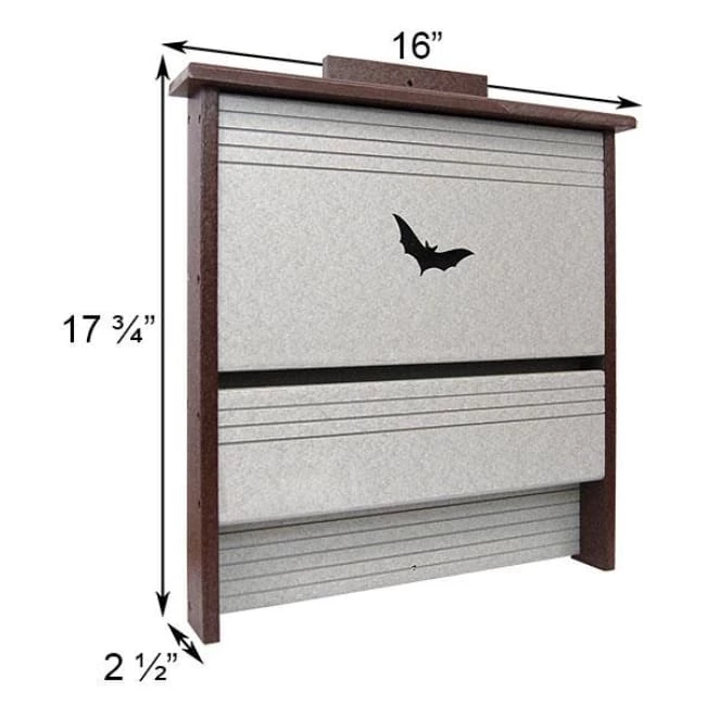 Green Meadow Houses & Feeders Polywood Recycled Plastic Single Chamber Bat House, 20 Bats 4 Green Meadow Houses & Feeders Polywood Recycled Plastic Single Chamber Bat House, 20 Bats