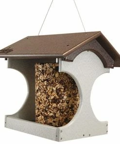Green Meadow Houses & Feeders Polywood Recycled Plastic Suet Log Bird Feeder, Brown & Gray Hanging Feeders