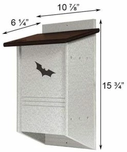 Green Meadow Houses & Feeders Polywood Recycled Plastic Triple Chamber Bat House, 40 Bats