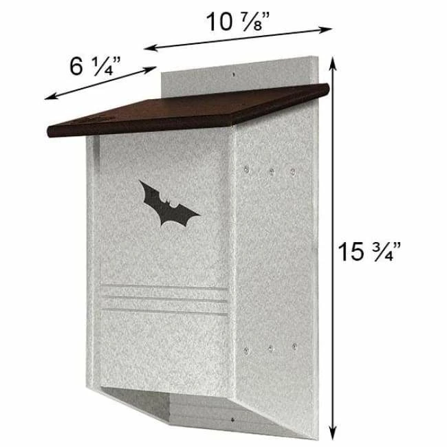 Green Meadow Houses & Feeders Polywood Recycled Plastic Triple Chamber Bat House, 40 Bats 4 Green Meadow Houses & Feeders Polywood Recycled Plastic Triple Chamber Bat House, 40 Bats