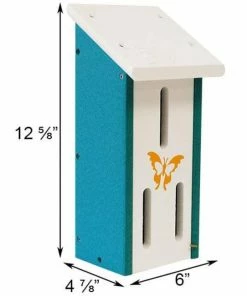 Green Meadow Houses & Feeders Butterflies Polywood White And Teal Recycled Plastic Butterfly House