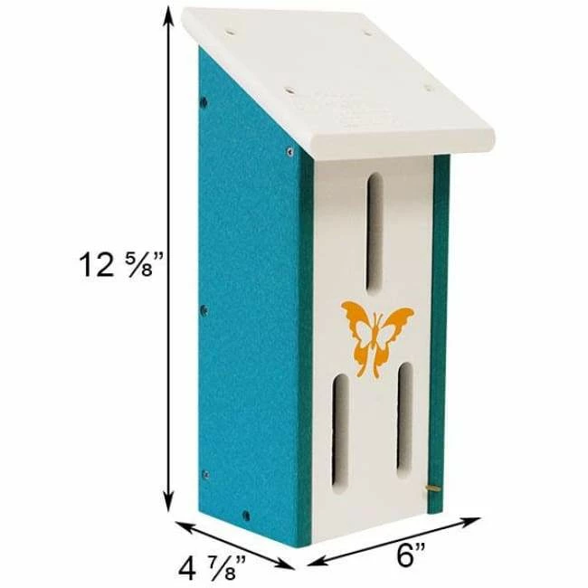 Green Meadow Houses & Feeders Butterflies Polywood White And Teal Recycled Plastic Butterfly House 4 Green Meadow Houses & Feeders Butterflies Polywood White And Teal Recycled Plastic Butterfly House