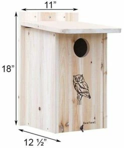 BestNest Premium Screech Owl House Or Kestrel House Post / Pole Mounted Houses