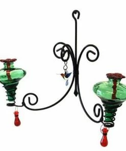 Parasol Sconce Chandelier Hummingbird Feeder, Green Hummingbird Feeders