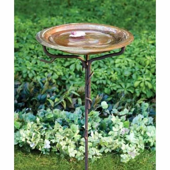 Ancient Graffiti Solid Copper Bird Bath With Stake Standing Bird Baths 3 Ancient Graffiti Solid Copper Bird Bath With Stake Standing Bird Baths