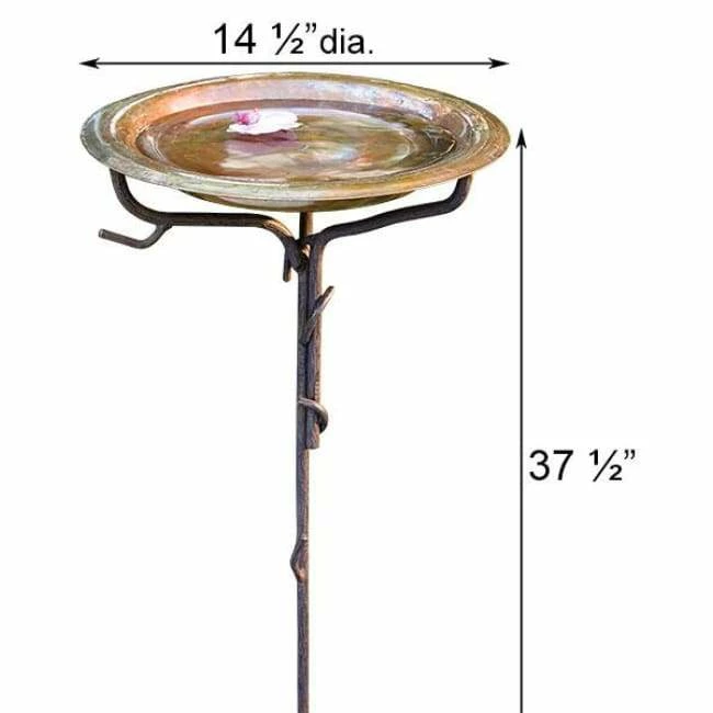 Ancient Graffiti Solid Copper Bird Bath With Stake Standing Bird Baths 4 Ancient Graffiti Solid Copper Bird Bath With Stake Standing Bird Baths