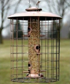 Woodlink Squirrel-Resistant Brushed Copper Seed Tube Bird Feeder