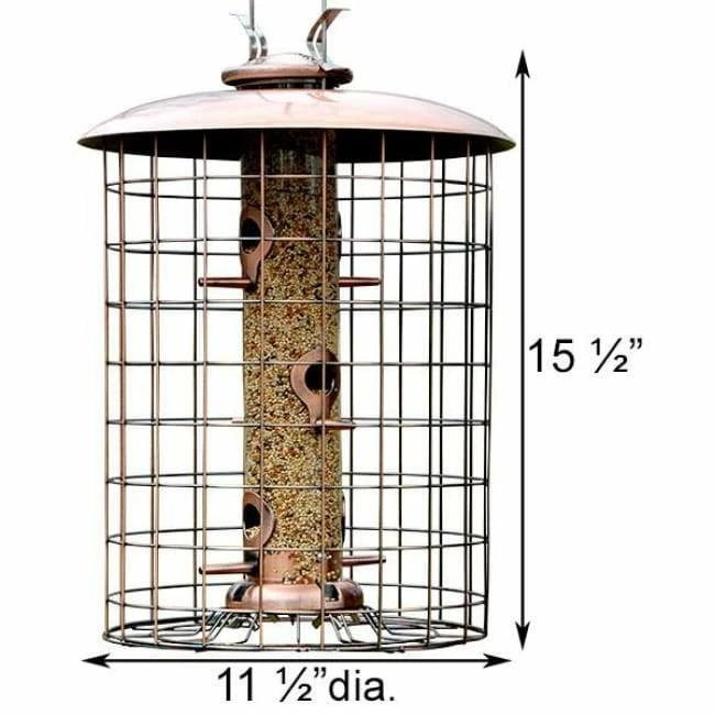Woodlink Squirrel-Resistant Brushed Copper Seed Tube Bird Feeder 4 Woodlink Squirrel-Resistant Brushed Copper Seed Tube Bird Feeder