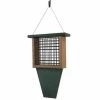 Songbird Essentials Suet Feeder With Tail Prop, Green/Brown Hanging Feeders