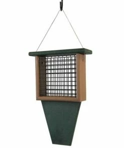 Songbird Essentials Suet Feeder With Tail Prop, Green/Brown Hanging Feeders