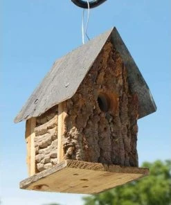 Bird In Hand Summer Camp Bark Cabin Bird Houses, Set Of 3