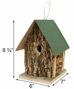 Bird In Hand Summer Camp Bark Cabin Bird Houses, Set Of 3