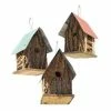 Bird In Hand Summer Camp Bark Cabin Bird Houses, Set Of 3