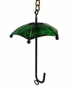Ancient Graffiti Umbrella And Bell Rain Chain, Multicolored