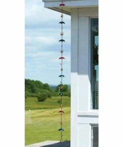 Ancient Graffiti Umbrella And Bell Rain Chain, Multicolored 11 Ancient Graffiti Umbrella And Bell Rain Chain, Multicolored