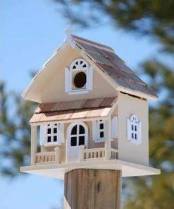Home Bazaar Victorian Cottage Butternut Bird House