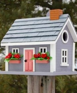 Home Bazaar Vineyard Cottage Grey Bird House