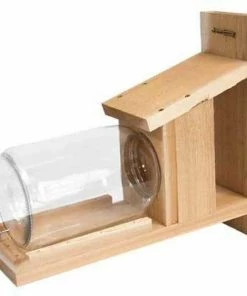 Songbird Essentials Wooden Squirrel Jar Feeder Squirrels