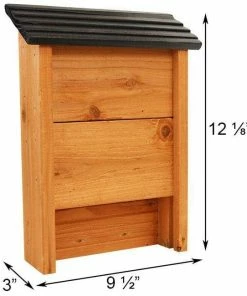 Woodlink Wooden Bat Shelter With Black Roof, 15 Bats
